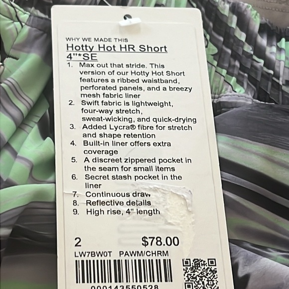 LULULEMON HOTTY HOT HR SHORT 4”SE SIZE 6 and SIZE 2 NWT - Picture 5 of 7